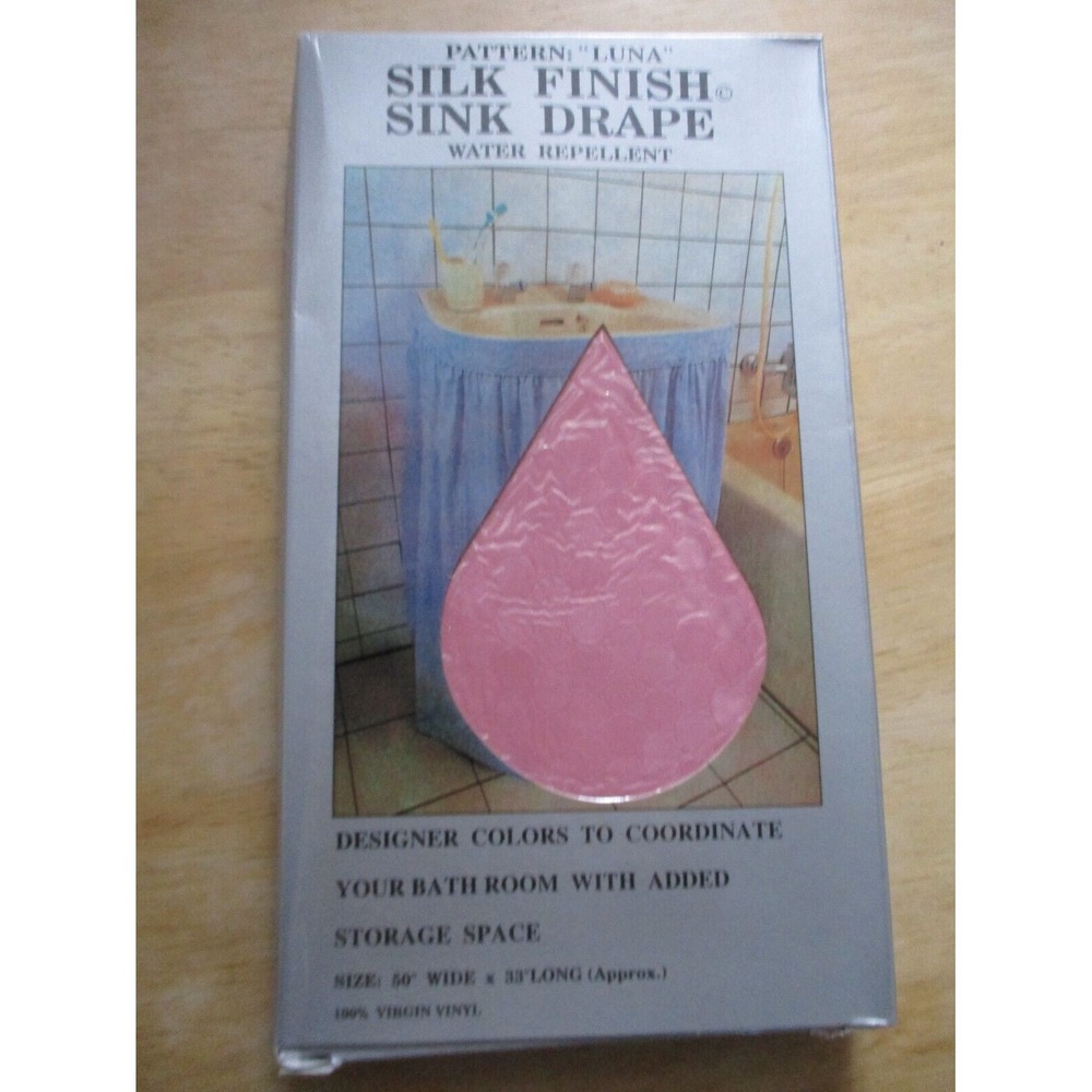 Carnation Home Fashions Luna Nylon Sink Skirt 50-Inch by 33 Long Pink NIP
